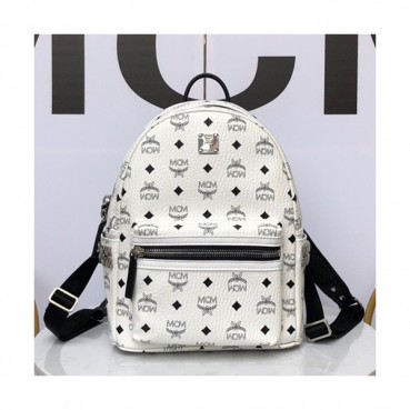 MCM Stark Leather Back Pack,17/21/26/34cm - 엠씨엠 스타크 레더 남여공용 백팩 MCMB0028, 17/21/26/34cm,화이트
