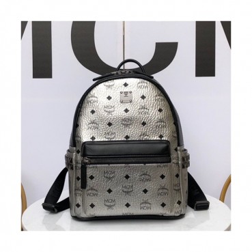 MCM Stark Leather Back Pack,17/21/26/34cm - 엠씨엠 스타크 레더 남여공용 백팩 MCMB0027, 17/21/26/34cm,실버