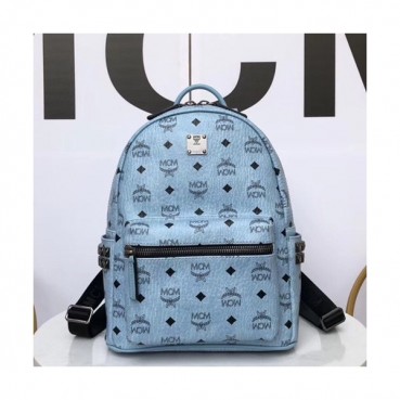 MCM Stark Leather Back Pack,17/21/26/34cm - 엠씨엠 스타크 레더 남여공용 백팩 MCMB0026, 17/21/26/34cm,스카이블루
