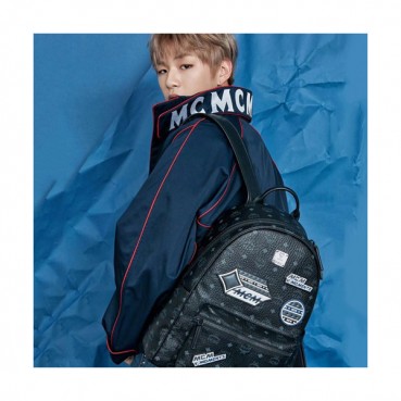 MCM Visetos Victory Patch Stark Leather Back Pack,26/34cm - 엠씨엠 비세토스 빅토리 패치 스타크 레더 백팩 MCMB0022, 26/34cm,블랙 