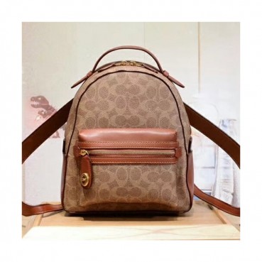 Coach Leather Back Pack,23cm - 코치 레더 여성용 백팩, COAB0066,23cm,브라운
