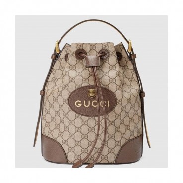 Gucci GG Surpreme Bucket Back Pack,23CM - 구찌 GG 수프림 버킷 백팩 473875 ,GUB0157 ,23cm,브라운