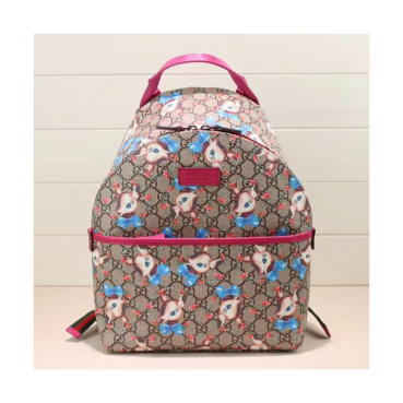 Gucci GG Canvas Back Pack,25CM - 구찌 GG 캔버스 백팩 271327  ,GUB0113,25cm,브라운+핑크