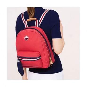 Tory Burch Canvas Red Back Pack,29cm - 토리버치 캔버스 레드 여성용 백팩 TBB0033,29cm