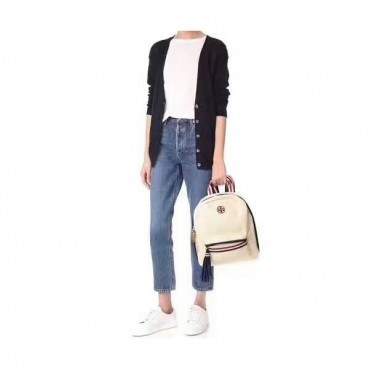 Tory Burch Canvas White Back Pack,29cm - 토리버치 캔버스 화이트 여성용 백팩 TBB0032,29cm