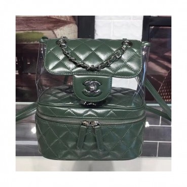 Chanel Women PVC Back Pack ,21.5CM - 샤넬 여성용 PVC 백팩,CHAB0349,21.5CM,다크그린