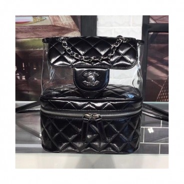 Chanel Women PVC Back Pack ,21.5CM - 샤넬 여성용 PVC 백팩,CHAB0348,21.5CM,블랙