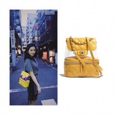 Chanel Women PVC Back Pack ,21.5CM - 샤넬 여성용 PVC 백팩,CHAB0346,21.5CM,옐로우 