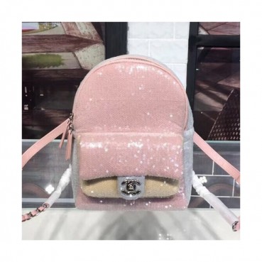 Chanel Women Bling Bling Back Pack ,18CM - 샤넬 여성용 블링블링 백팩, CHAB0339,18CM,핑크