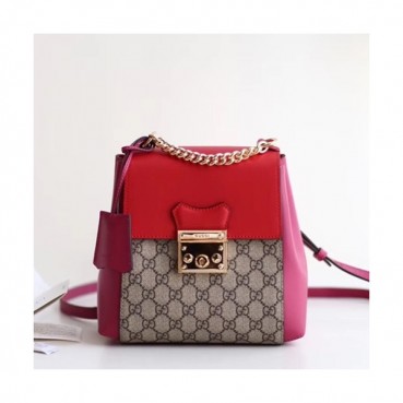 Gucci Supreme Pad Lock Women Back Pack,21.5CM - 구찌 수프림 패드락 여성용 백팩 498194, GUB0023,21.5CM