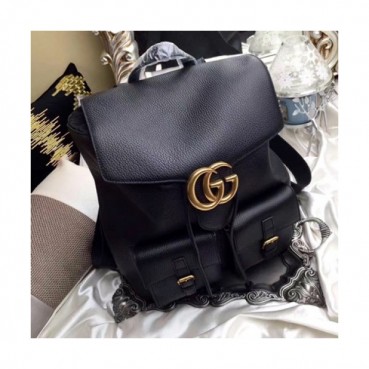 [구찌] 블랙 가죽 GG-로고 버클 남성용 백팩 gu0018b 