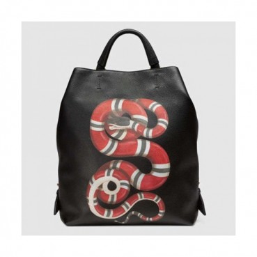 [커스텀급] 구찌 스네이크 프린트 가죽 남성용 451000 백팩 gu0007b - Gucci Snake Print Leather Mens Backpack