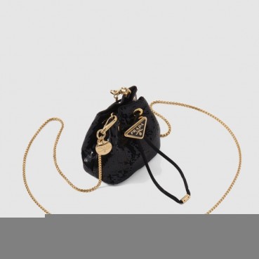 프라다 여성 시퀸 새틴 미니 파우치 1NR016 - Prada Womens Sequin Satin Mini Pouch 