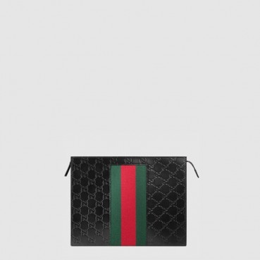 구찌 남성 GG 수프림 캔버스 웹 파우치 - Gucci Mens GG Supreme Canvas Web Pouch 