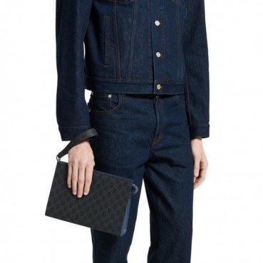 구찌 남성 바이컬러 GG 파우치 - Gucci Mens Bicolor GG pouch 