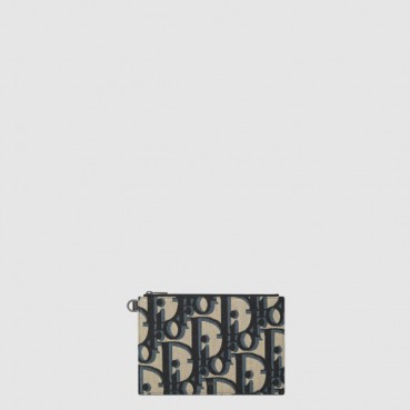 디올 남성 맥시 오블리크 자카드 A5 파우치 - Dior Mens Maxi Oblique Jacquard A5 Pouch 