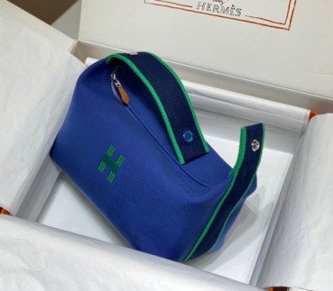 Hermes 2020 Ladies Canvas Pouch Bag ,25cm - 에르메스 2020 여성용 캔버스 파우치백HERB0813,25cm,블루