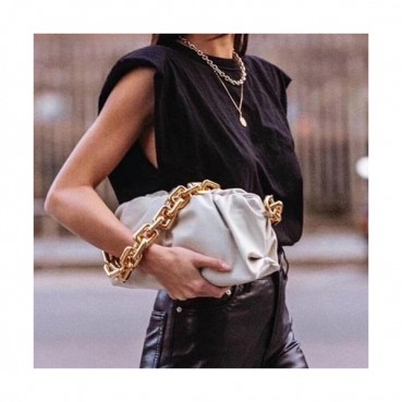 Bottega Veneta 2020 The Chain Pouch Bag / Shoulder Bag,31cm - 보테가 베네타 2020 더 체인 파우치 백 / 숄더백, 620230,BVB0554,31cm,화이트