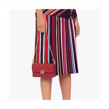 Tory Burch Leather Red Chelsea Chain Pouch Shoulder Bag,19cm - 토리버치 레더 레드 첼시 체인 파우치 숄더백 TBB0024,19cm