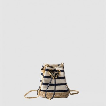 프라다 여성 스트라이프 패브릭 미니 파우치 1NR16H - Prada Womens Striped Fabric Mini Pouch 