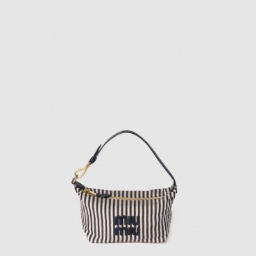 미우미우 여성 로고 장식 자카드 패브릭 파우치 - Miumiu Womens Logo