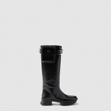 프라다 여성 파우치가 달린 가죽 부츠 - Prada Leather Boots With Pouch 