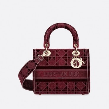 디올 여성 버건디 레이디 백 - Dior Womens Burgundy Lady Bag 