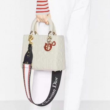 디올 여성 화이트 레이디 백 - Dior Womens White Lady Bag 