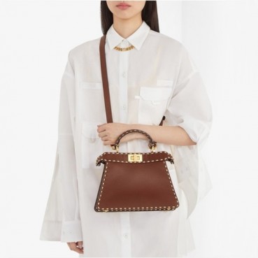 펜디 여성 버건디 피카부백 - Fendi Womens Burgundy Peekaboo 