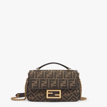 [Premium] 펜디 여성 자카드 FF 패브릭 백 8BR793AKBZF1EM3 - Fendi Womens Brown Shoulder Bag 