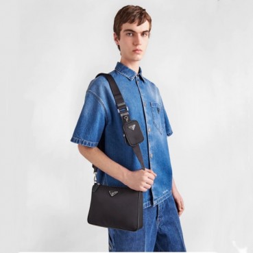 프라다 남성 블랙 크로스백 - Prada Mens Black Cross Bag 
