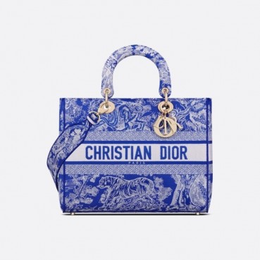 디올 여성 블루 레이디백 - Dior Womens Blue Lady Bag 