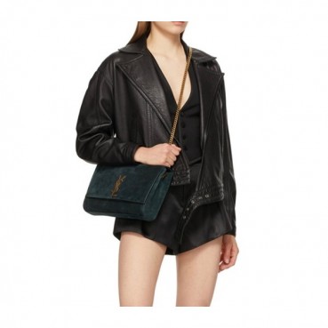 입생로랑 여성 블루 크로스백 - Saint Laurent Womens Blue Cross Bag 