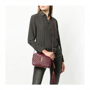 입생로랑 여성 버건디 크로스백 - Saint Laurent Womens Burgundy Cross Bag 