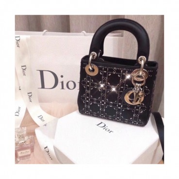디올 여성 클래식 레이디백 Size(17cm) 블랙 - Dior Womens Lady