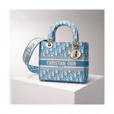 디올 여성 오블리크 레이디백 Size(24cm) 블루 - Dior Women's Oblique Lady