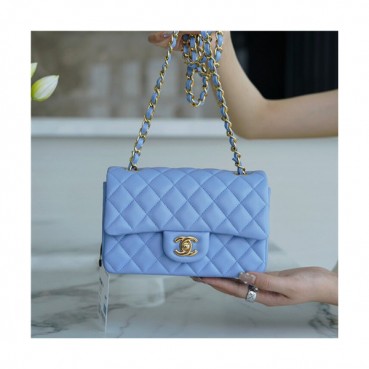 [러블리한]Chanel 2021 Mini Classic Flap Cross Bag,20cm,CHAB1708 - 샤넬 2021 미니 클래식 플랩 크로스백,20cm,블루