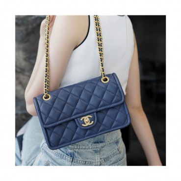 [모던한]Chanel 2021 Women's Leather Closs Bag/Shoulder Bag,25cm,CHAB1692 - 샤넬 2021 여성용 레더 크로스백/숄더백,25cm,네이비