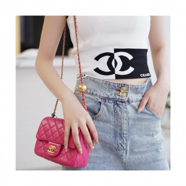 [럭셔리한]Chanel 2021 Women's Classic Flap Glod Ball Closs Bag/Shlouder Bag,18cm,CHAB1685 - 샤넬 2021 여성용 클랙식 플랩 골드볼 크로스백/숄더백,18cm,핑크