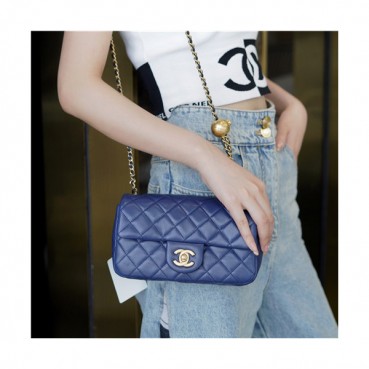 [럭셔리한]Chanel 2021 Women's Classic Flap Glod Ball Cross Bag/Shlouder Bag,20cm,CHAB1680 - 샤넬 2021 여성용 클랙식 플랩 골드볼 크로스백/숄더백,20cm,네이비