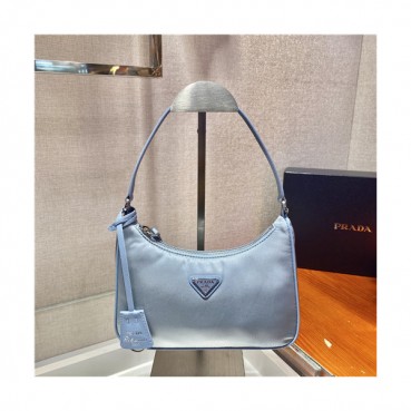 [유니크한]Prada 2021 Women's Nylon Hobo Bag,22cm,1NE204,PRAB0397 - 프라다 2021 여성용 나일론 호보백,22cm,스카이블루