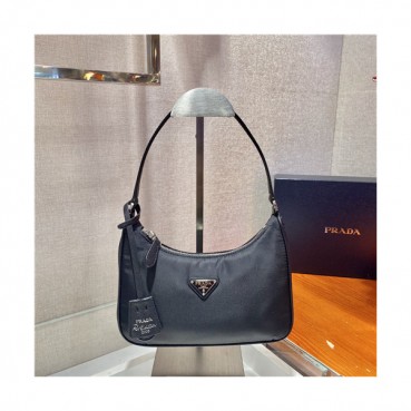 [유니크한]Prada 2021 Women's Nylon Hobo Bag,22cm,1NE204,PRAB0396 - 프라다 2021 여성용 나일론 호보백,22cm,블랙