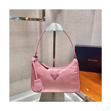 [유니크한]Prada 2021 Women's Nylon Hobo Bag,22cm,1NE204,PRAB0393 - 프라다 2021 여성용 나일론 호보백,22cm,핑크