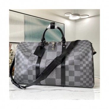 [수납력 짱]Louis Vuitton 2021 Men's Keepall Bandouliere Tote Bag/Cross Bag,50cm,M50016,LOUB2331 - 루이비통 2021 남성용 키폴 반둘리에 토트백/크로스백,50cm,그레이