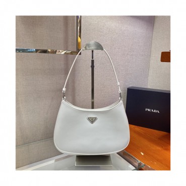 [매력터지는]Prada 2021 Women's Leather Hobo Bag,26.5cm,1BC499,PRAB0376 - 프라다 2021 여성용 레더 호보백,26.5cm,화이트