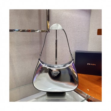 [매력터지는]Prada 2021 Women's Leather Hobo Bag,26.5cm,1BC499,PRAB0369 - 프라다 2021 여성용 레더 호보백,26.5cm,실버