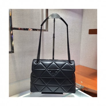 [유니크&트랜디한]Prada 2021 Women's Leather Cross Bag,27cm,1BD231,PRAB0365 - 프라다 2021 여성용 레더 크로스백,27cm,블랙