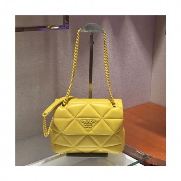 [유니크&트랜디한]Prada 2021 Women's Leather Cross Bag,22cm,1BD233,PRAB0358 - 프라다 2021 여성용 레더 크로스백,22cm,옐로우
