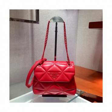 [유니크&트랜디한]Prada 2021 Women's Leather Cross Bag,22cm,1BD233,PRAB0356 - 프라다 2021 여성용 레더 크로스백,22cm,레드