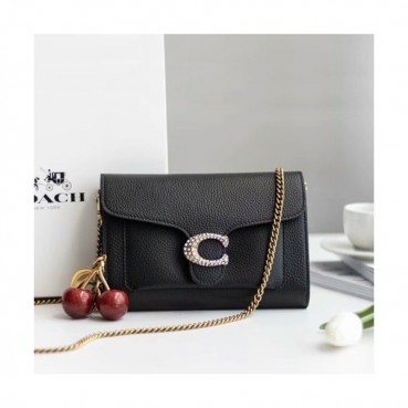 Coach 2020 Leather Shoulder Cross Bag,20cm - 코치 2020 레더 숄더 크로스백 COAB0240,20cm,블랙